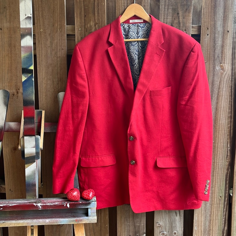 Chaps Red Blazer 50R